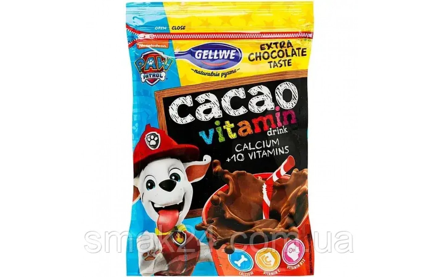 Детское какао с витаминами Щенячий Патруль Gellwe cacao vitamin Paw Patrol 300г Польша