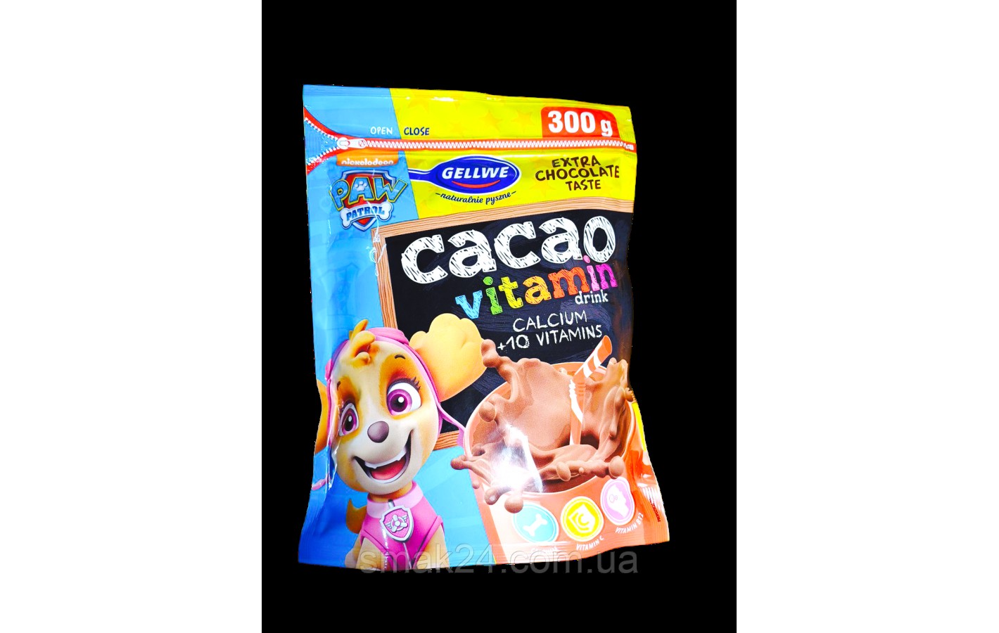 Детское какао с витаминами Щенячий Патруль Gellwe cacao vitamin Paw Patrol 300г Польша