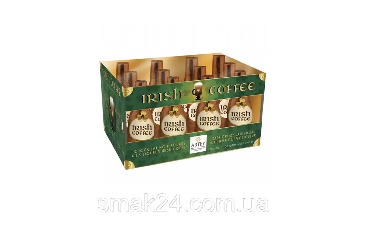 Конфеты из черного шоколада Бутылочки с ликером Abtey Abtey Irish Coffee 155 г Франция