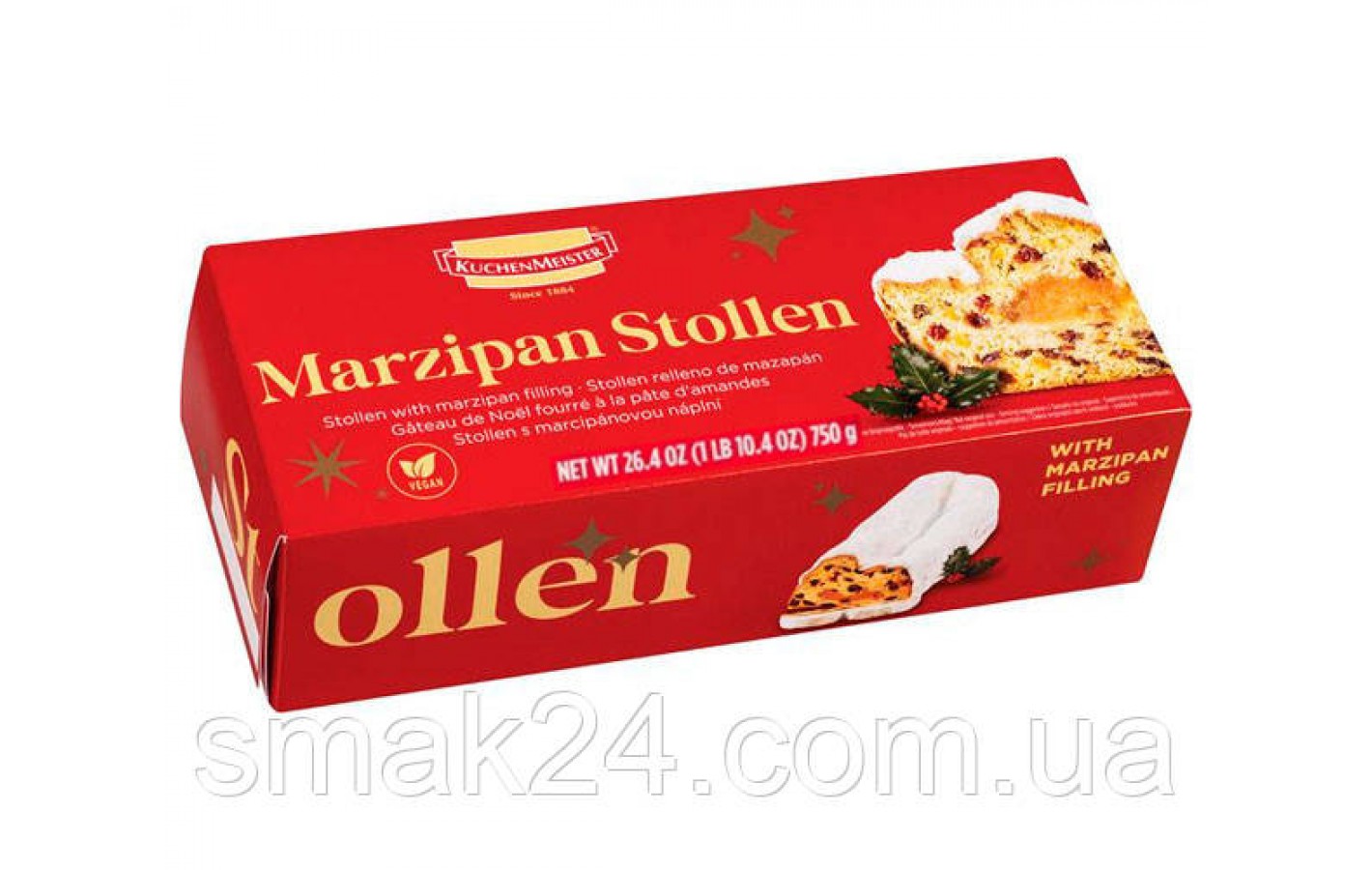 Штоллен рождественский с Марципаном Kuchenmeister Marzipan Stollen, 750 г Германия