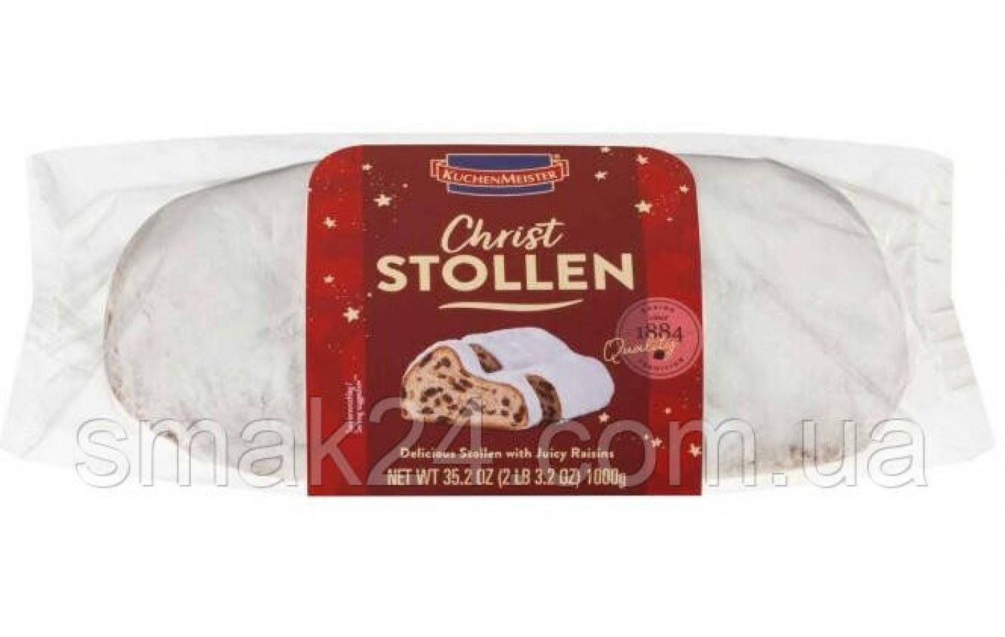 Штоллен рождественский с Изюмом Kuchenmeister  Christ Stollen, 1 кг Германия