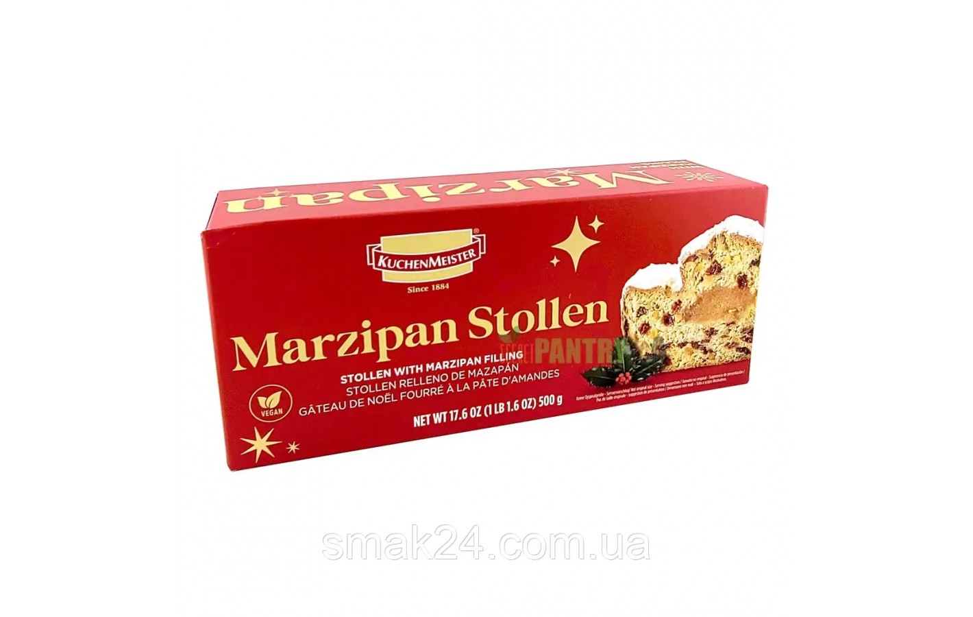 Штоллен рождественский с Марципаном Kuchenmeister  Marzipan Stollen, 500 г Германия