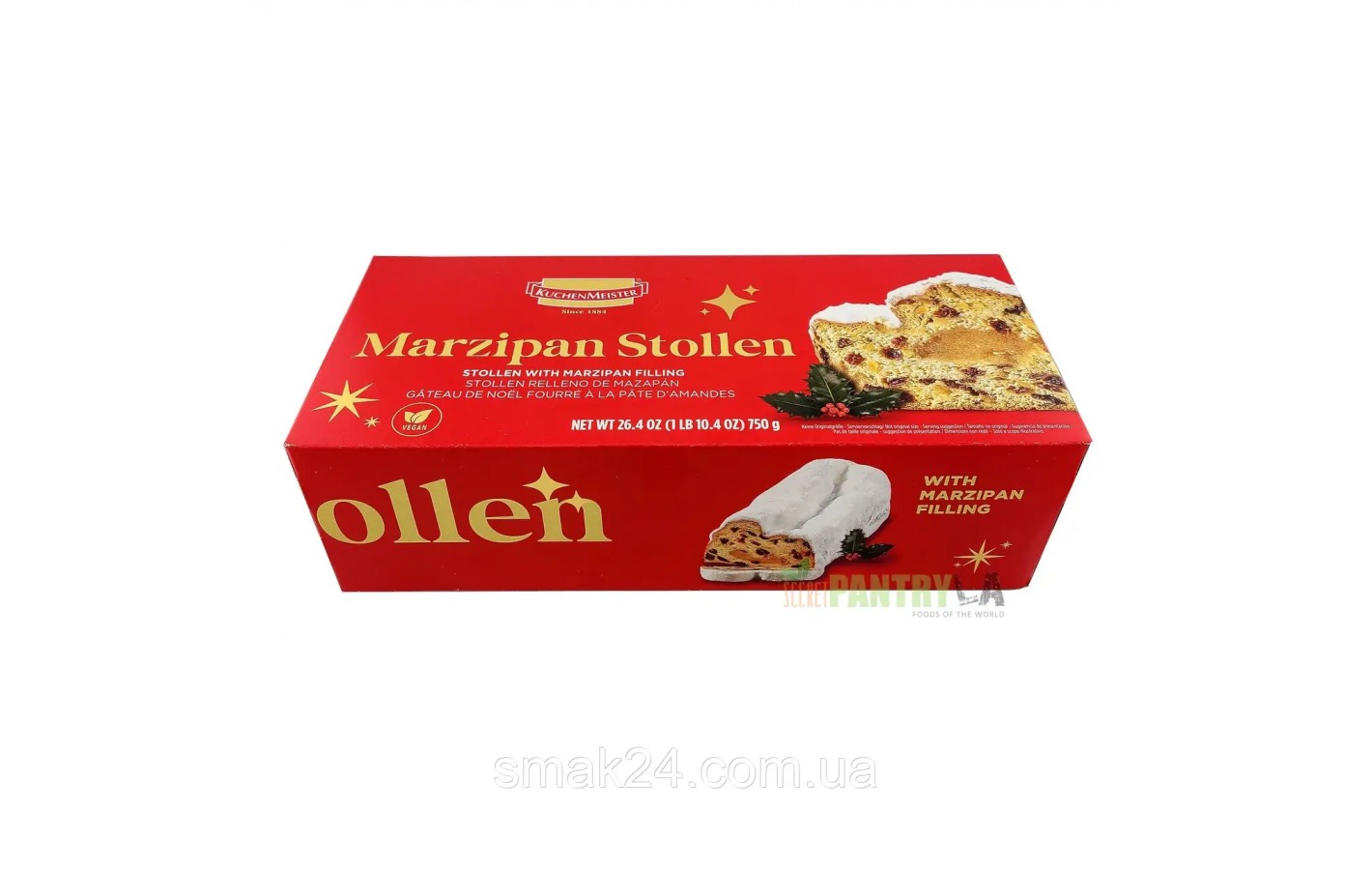 Штоллен рождественский с Марципаном Kuchenmeister  Marzipan Stollen, 750 г Германия