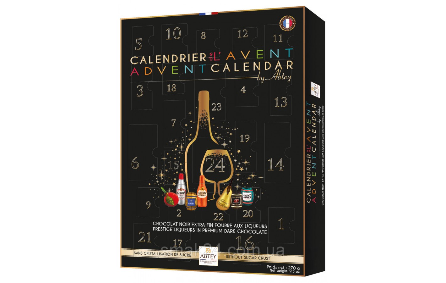 Адвент календарь 24 ликера Abtey Prestige Chocolate Liqueur Selection Christmas Advent 270 г  Германия