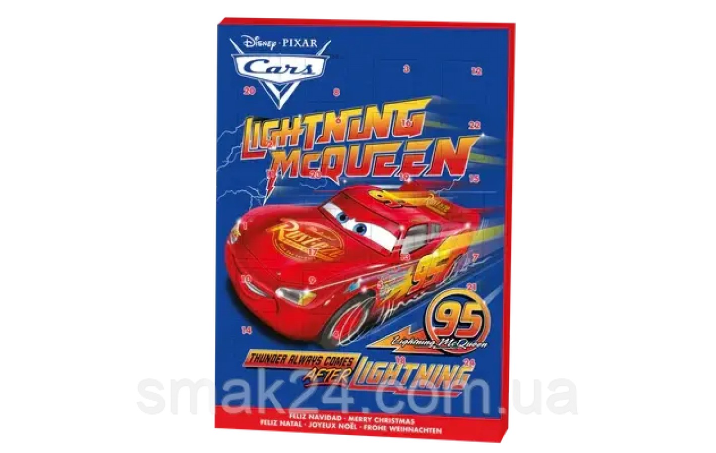 Адвент календарь шоколадный Disney Lightning Mcqueen 50г Германия