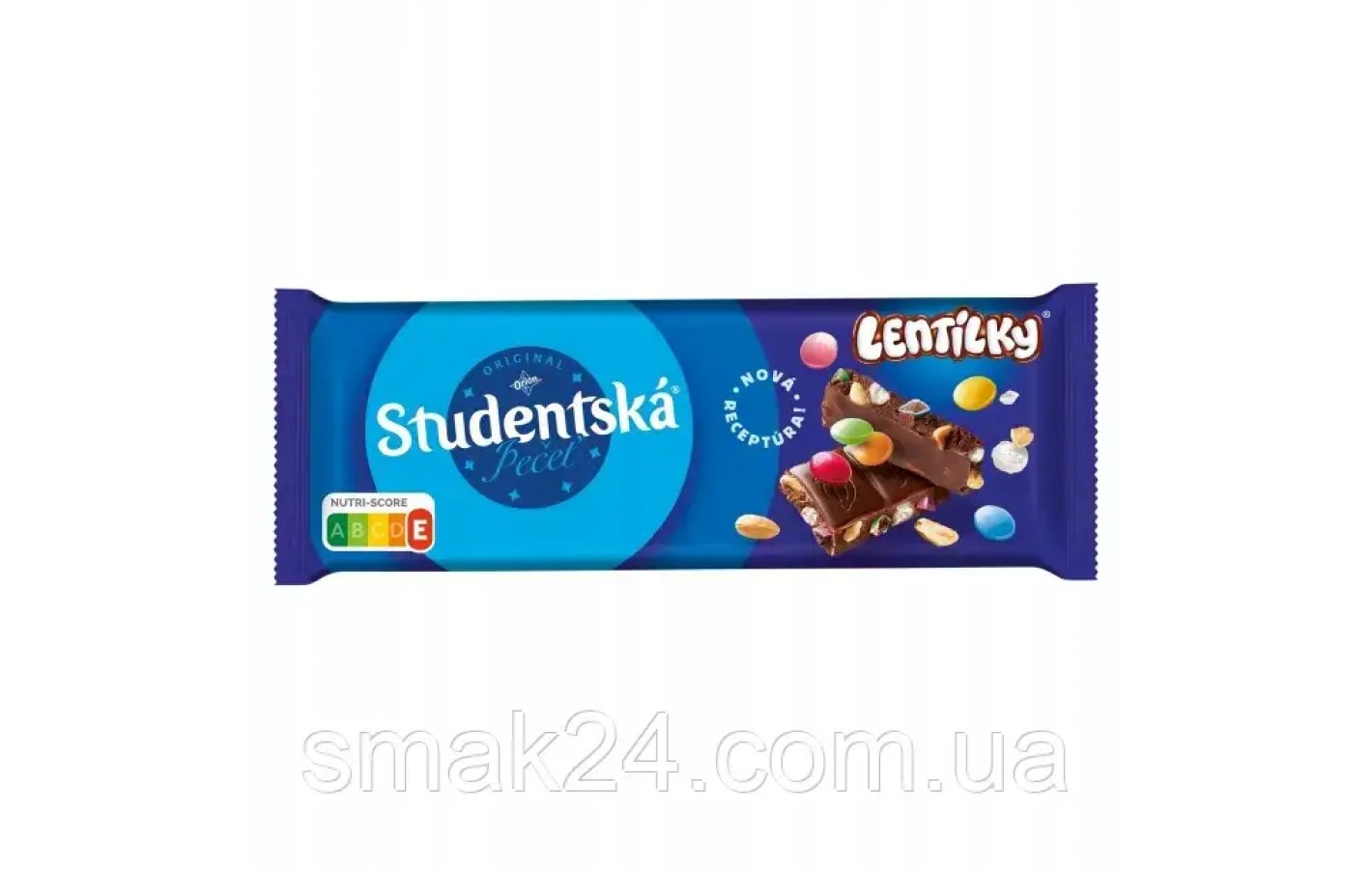 Шоколад молочный с драже, арахисом и изюмом Studentska  Lentilky Чехия 90г