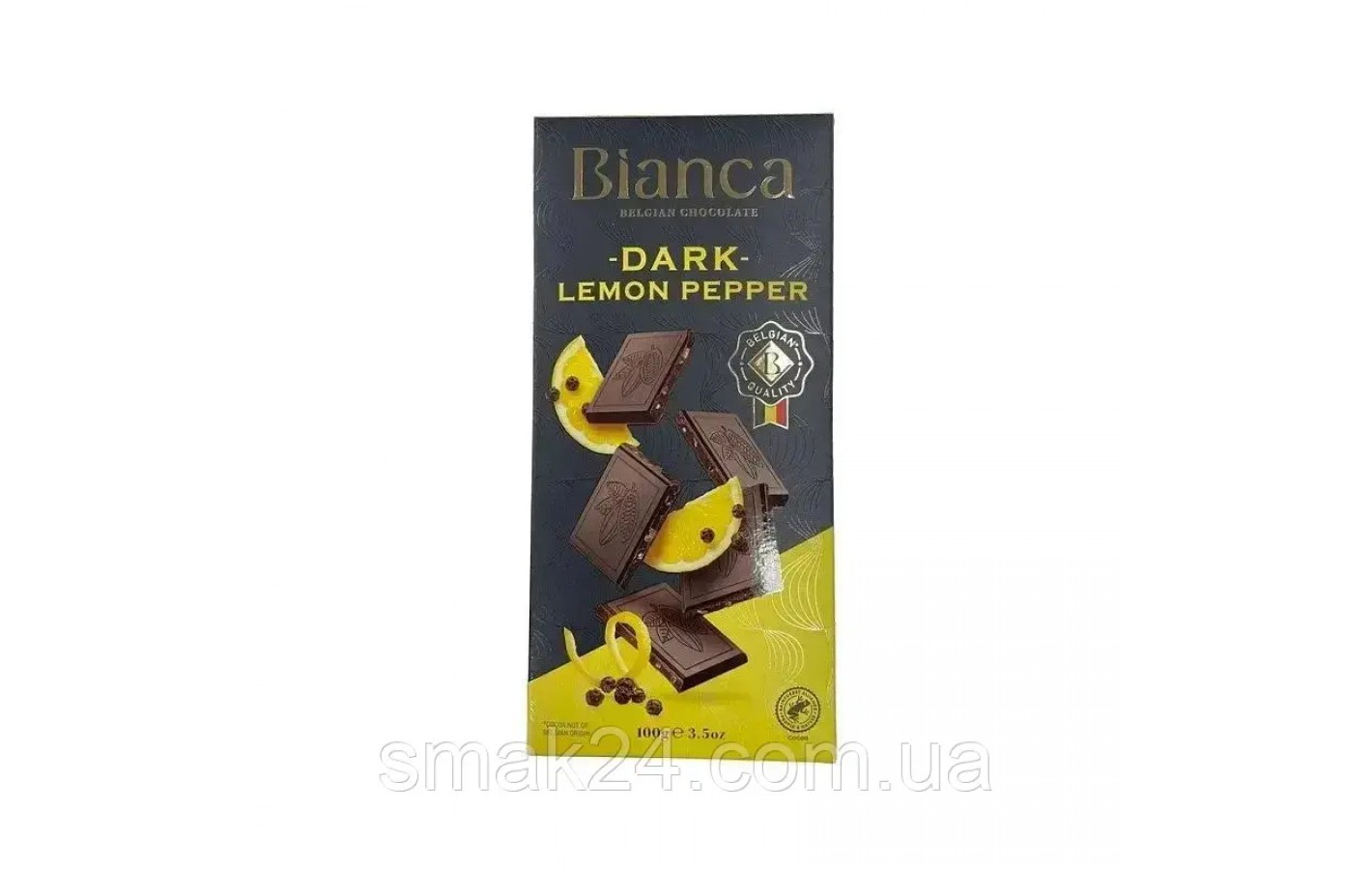 Шоколад черный с лимоном и перцем Bianca Dark Lemon Pepper 100г Бельгия