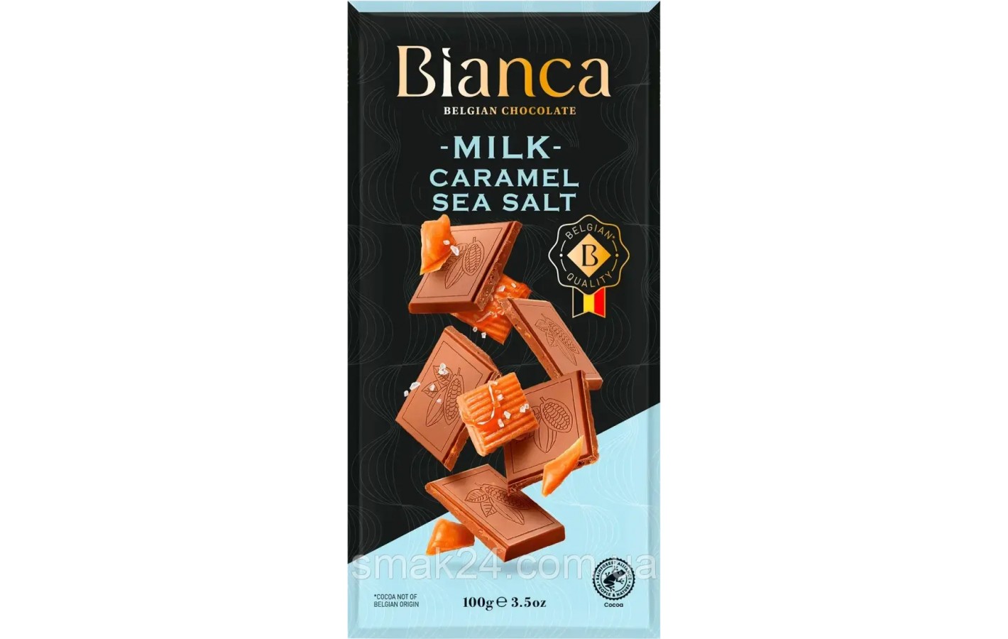 Шоколад молочный соленая карамель Bianca Milk Caramel Sea Salt 100г Бельгия