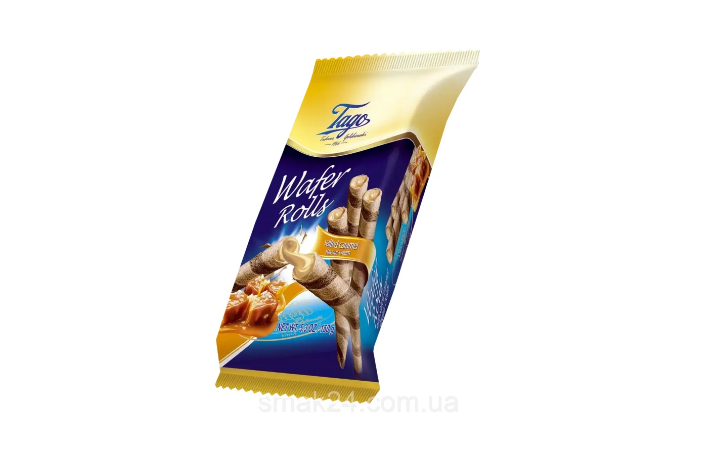 Вафельные трубочки с соленой карамелью Tago Wafer Rolls Salted Caramel 150г