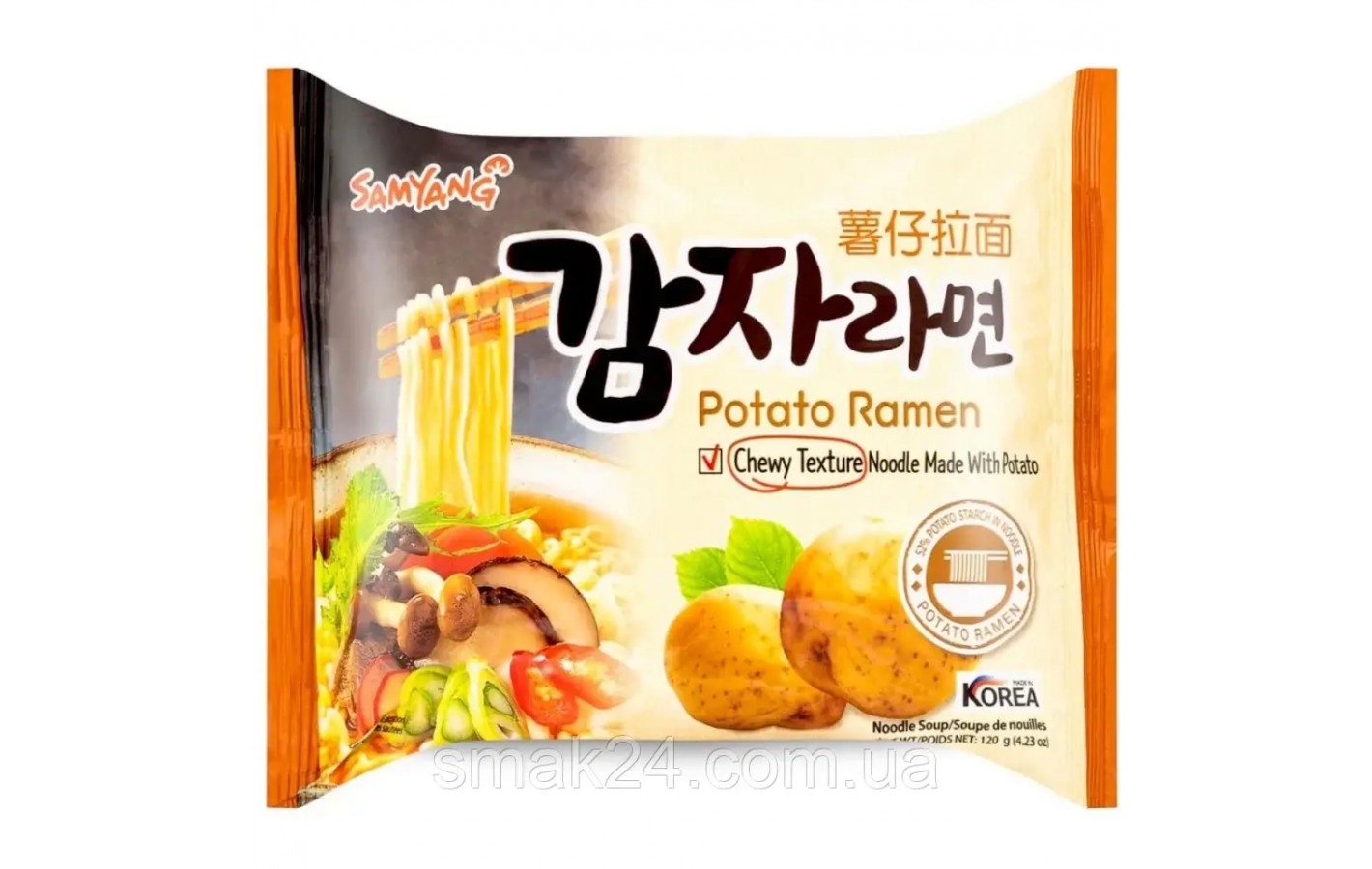Суп Лапша картофельный  Рамен Samyang Potato Ramen120 г Вьетнам