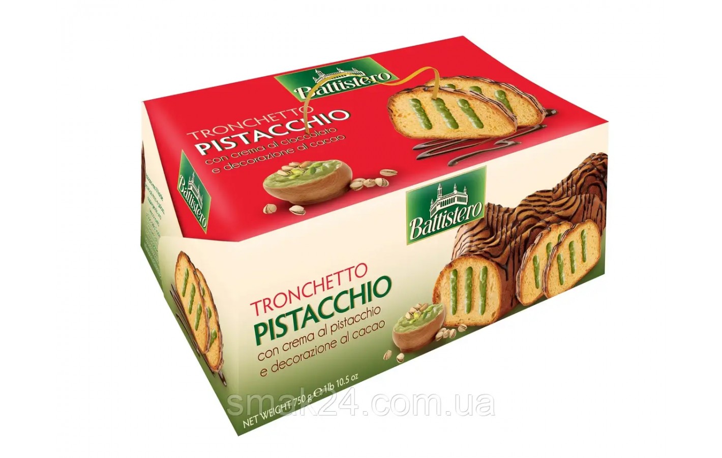Кекс (Панетоне) с фисташковым кремом Battistero Tronchetto Pistacchio 750 г Италия