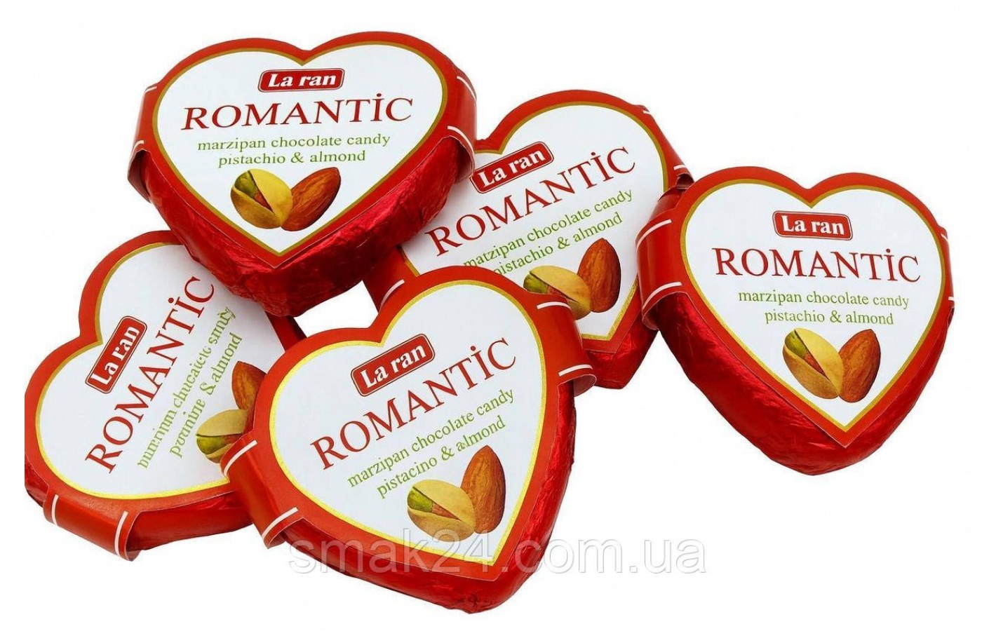 Цукерки La Ran Romantic марципан с миндалем и фисташкой 1 кг (24 шт)