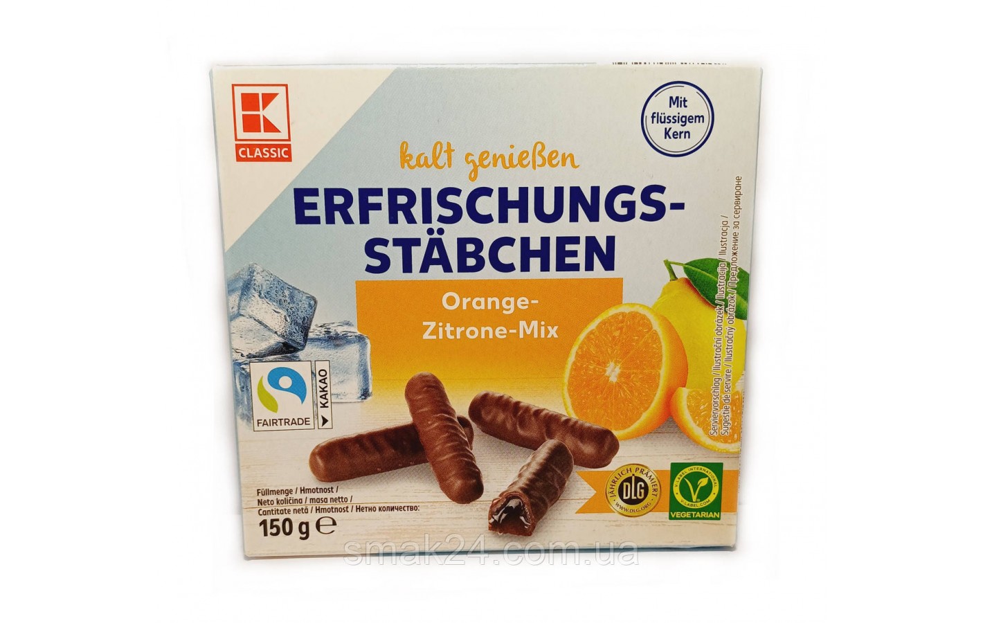 Шоколадные конфеты ( палочки ) с апельсиново-лимонным соком Erfrischungs-Stabchen 150г Германия