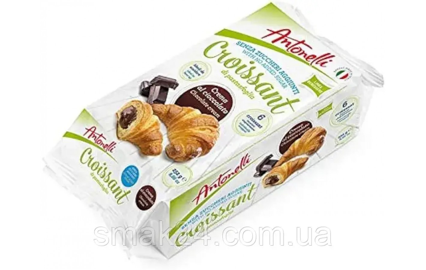Круассани БЕЗ САХАРА с шоколадным кремом   Antonelli Croissant  252г Италия
