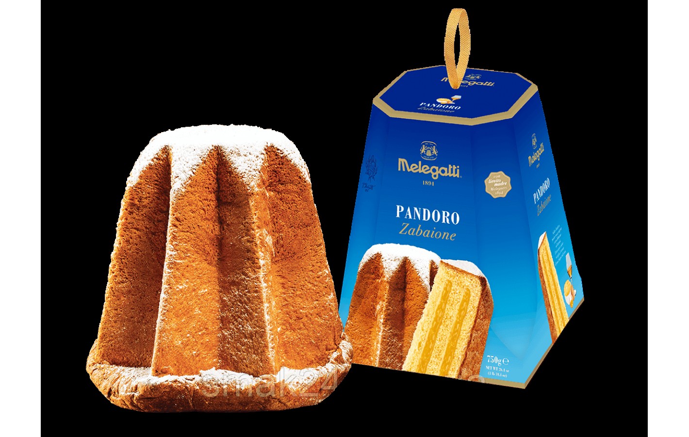 Панеттоне (Кекс) з кремом Сабайон Melegatti Pandoro  Zabaione  750г Италия