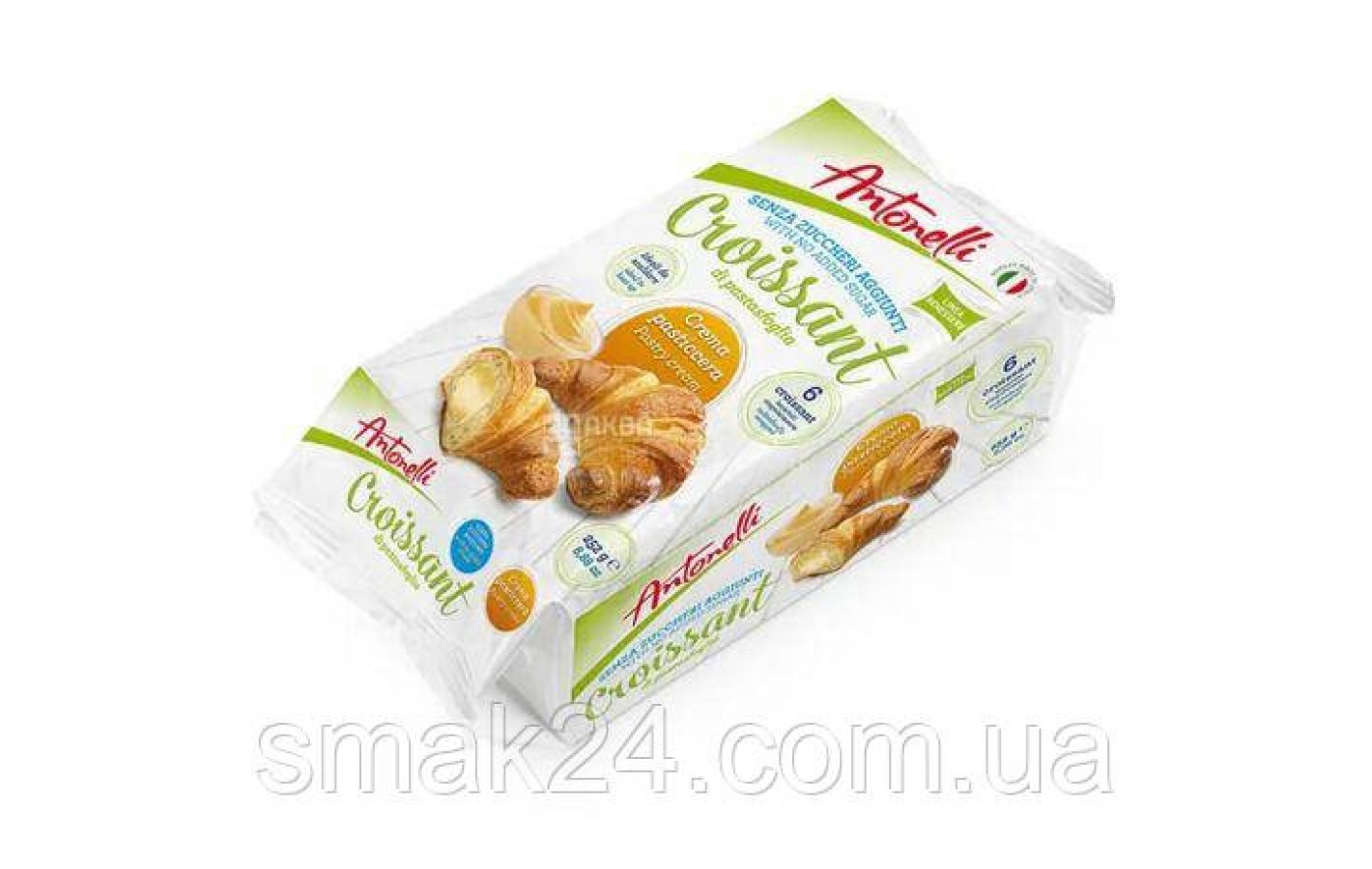 Круассани БЕЗ САХАРА с заварным кремом   Antonelli Croissant  252г Италия