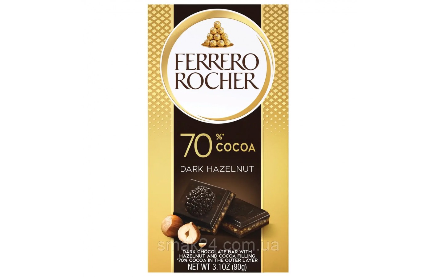 Шоколад черный 70% с фундуком Ferrero Rocher Zartbitter 90г Италия