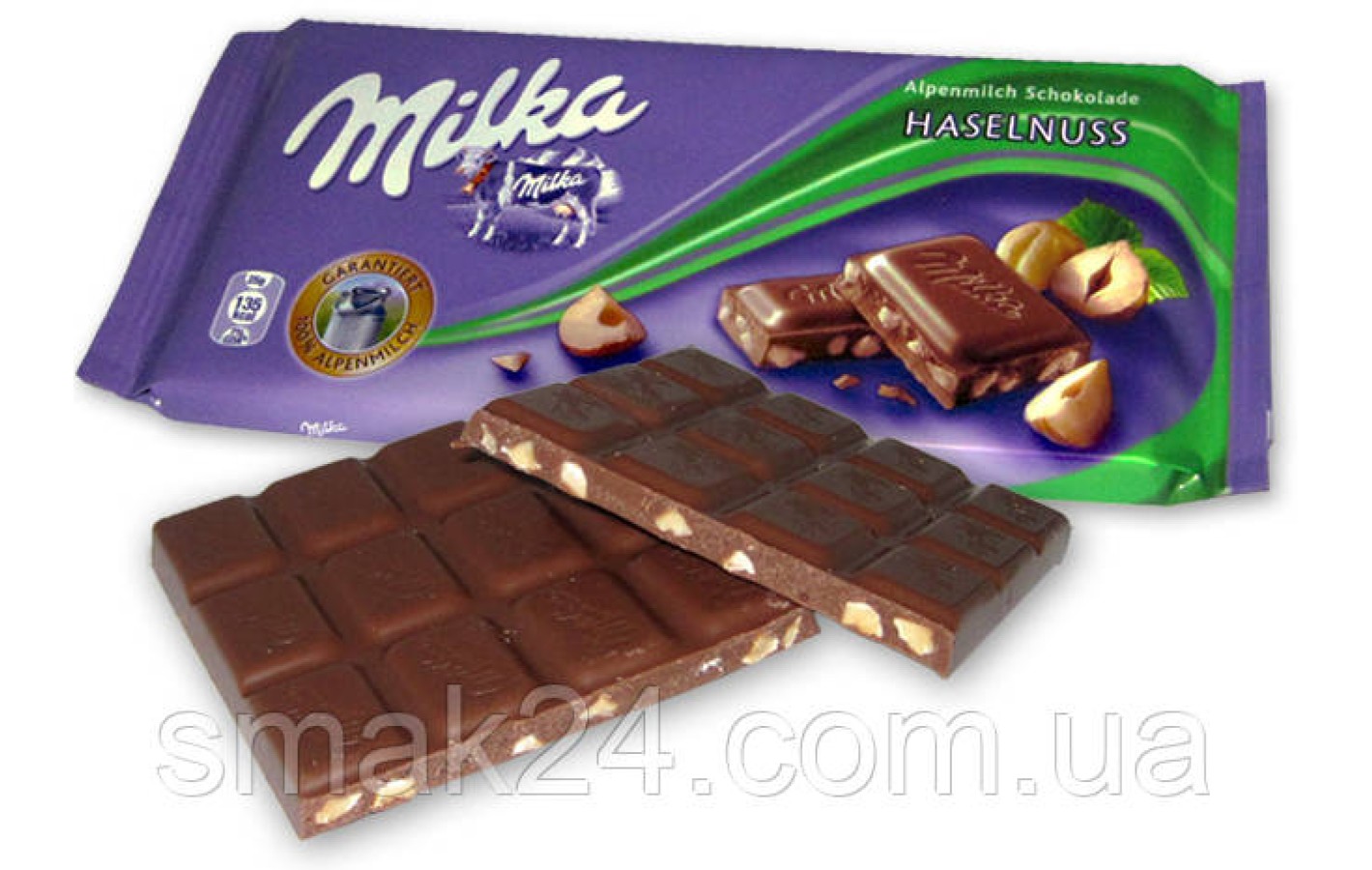 Шоколад молочный с лесным орехом Milka Hazelnuts  Швейцария 100г