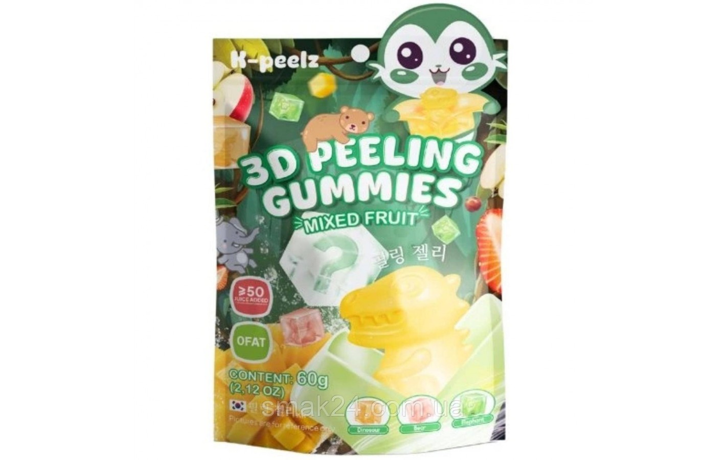 3D желейні цукерки K-Peelz Mixed Fruit 60 г