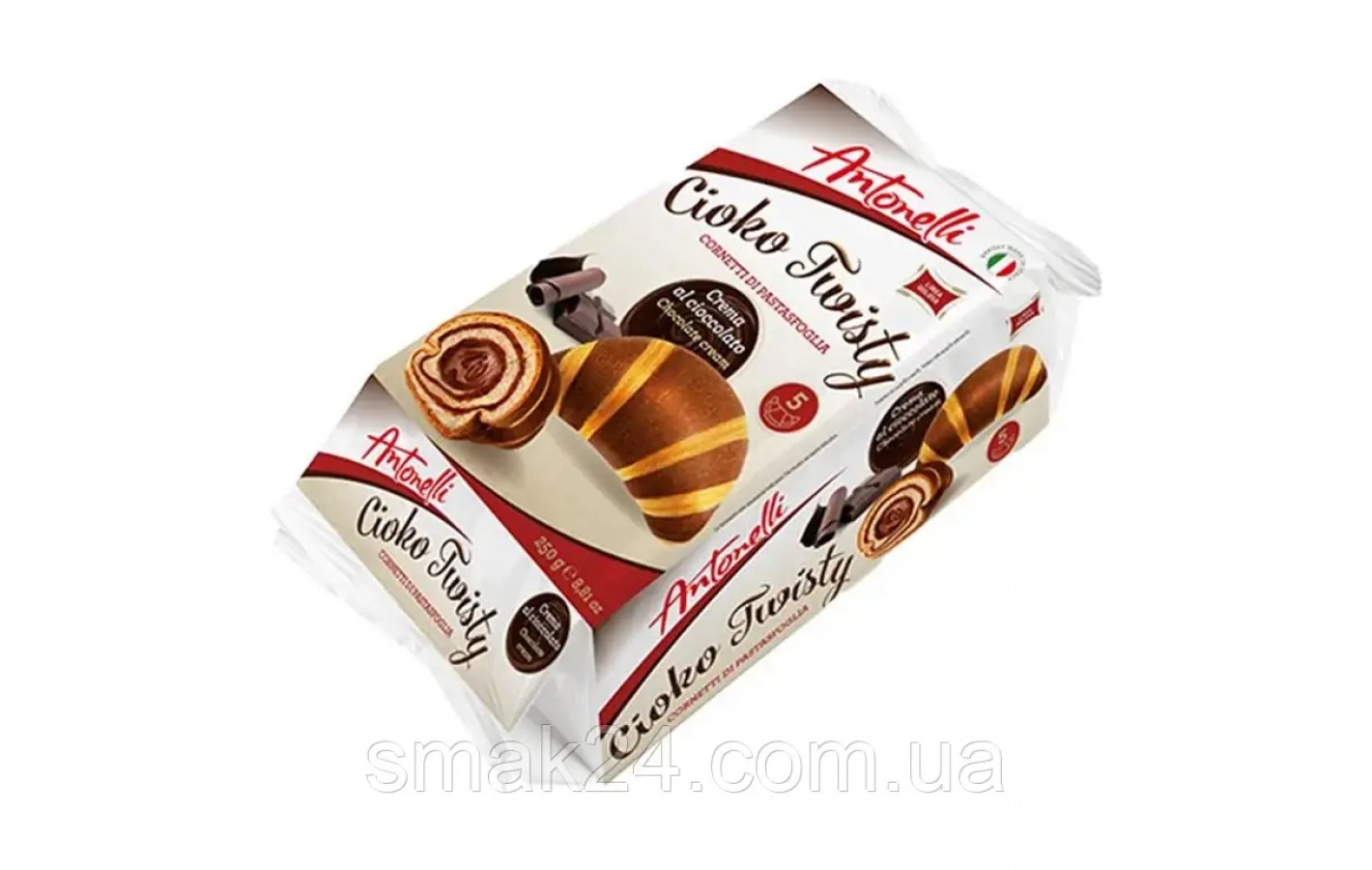 Круассаны с шоколадным кремом Antonelli Croissant Cioko Twisty Chocolate  250г Италия