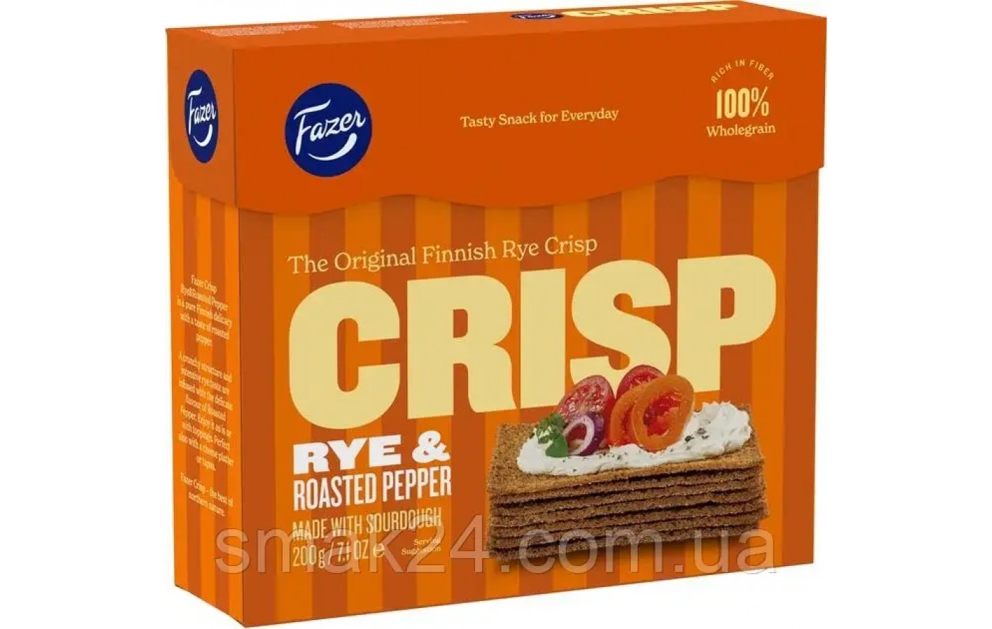 Хлебцы ржаные с перцем Fazer Crisp Rye&Roasted Pepper 200 г Финляндия
