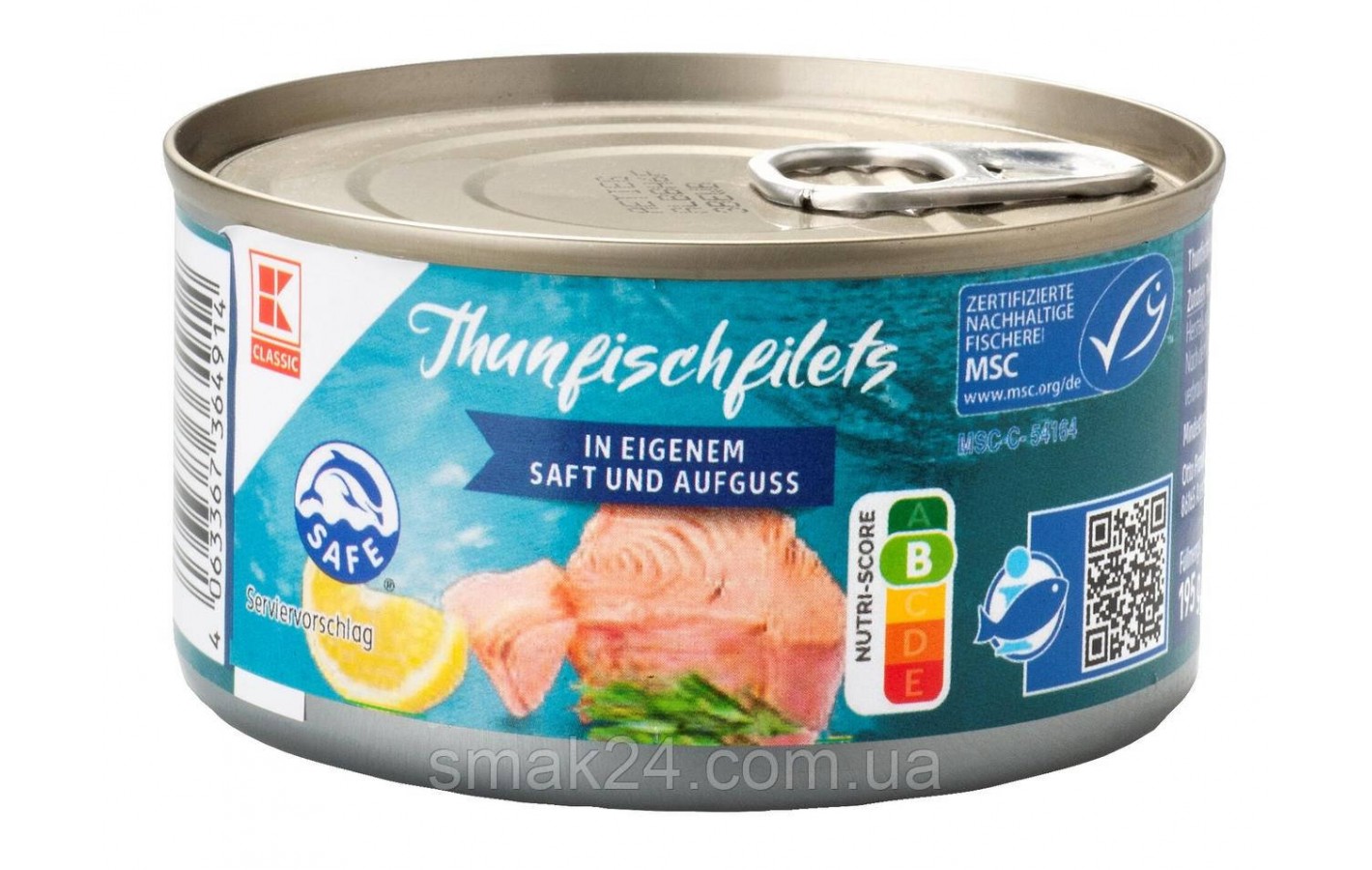 Тунец кусочками в собственном соку K-Classic Thunfischfilets in eigenem Saft und Aufguss 195 г Польша