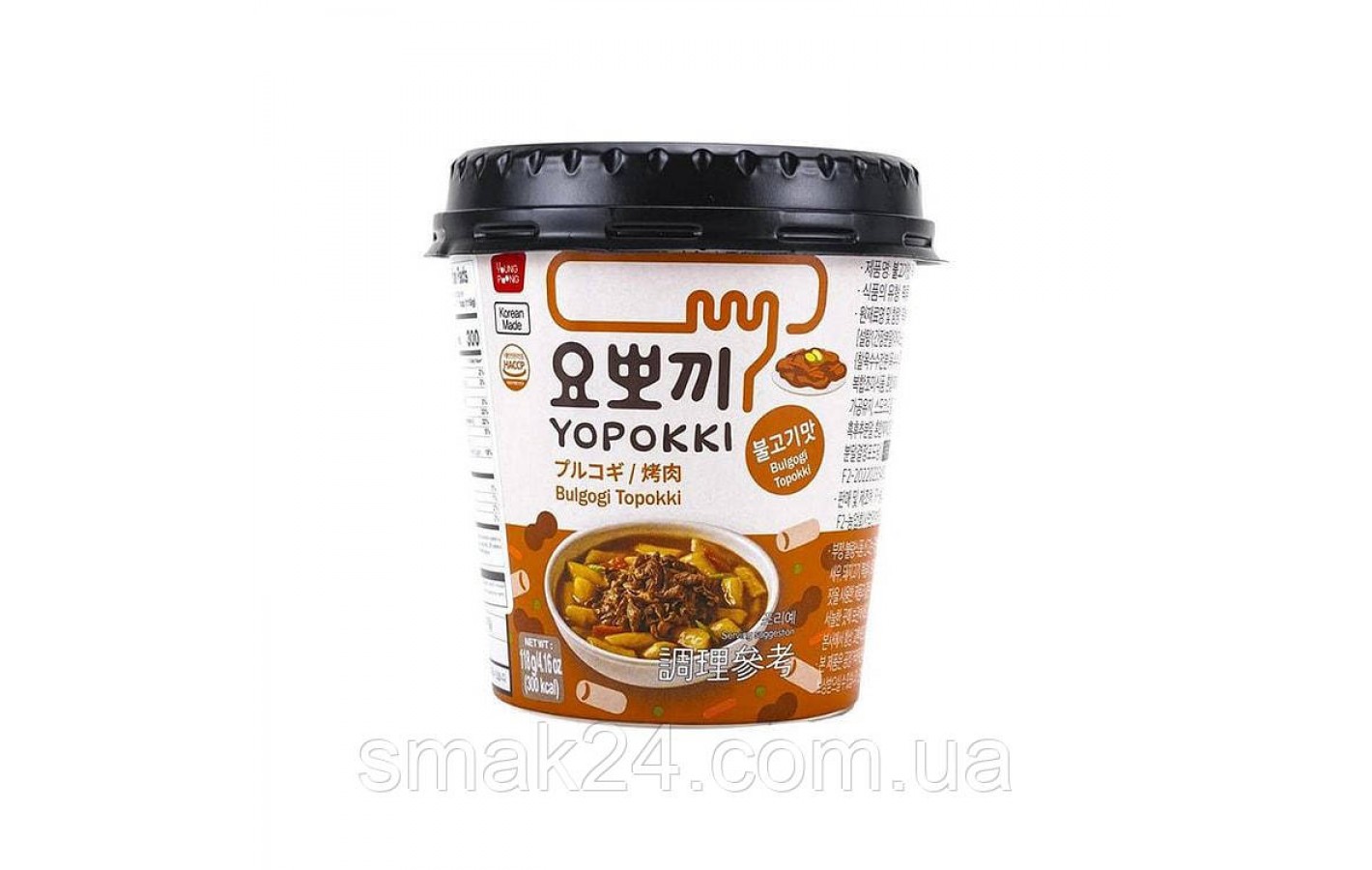 Рисовые палочки топокки с грибами и чесноком Yopokki Bulgogi Topokki 118г Корея