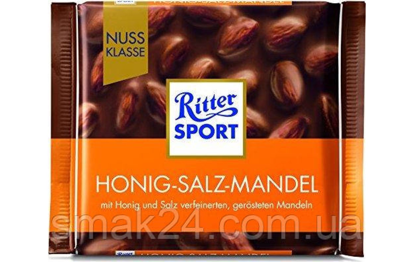 Шоколад Ritter sport HONIG-SALZ-MANDEL (с медом-солью-миндалем) Германия 100г