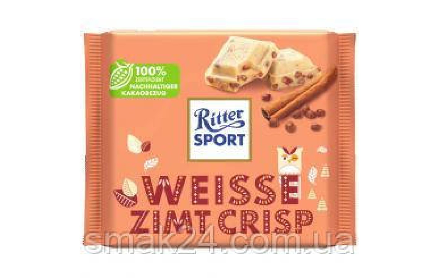 Шоколад белый хрустящий с крипсами Ritter sport WEISS+CRISP Германия 100г