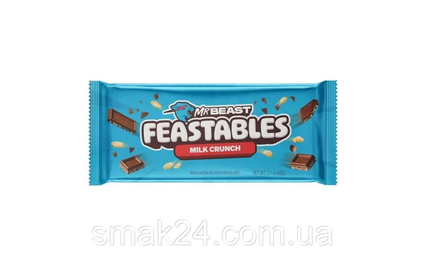 Шоколад молочный с воздушным рисом MrBeast Feastables  60г США