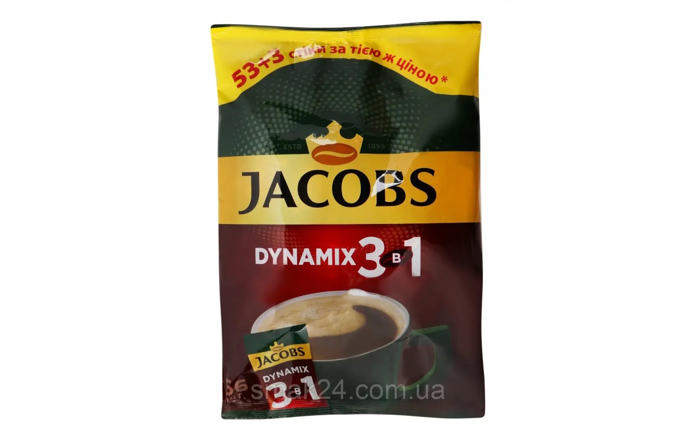 Кофе растворимый Jacobs Dinamix 3 в 1 в стиках 12.5г