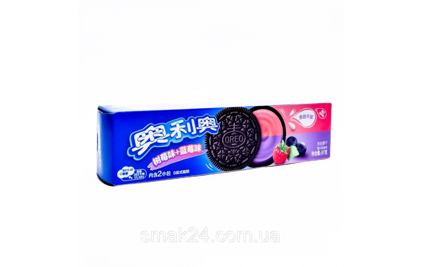 Печенье Oreo Double Fruit Cookies Blueberry&Raspberry 97г Китай
