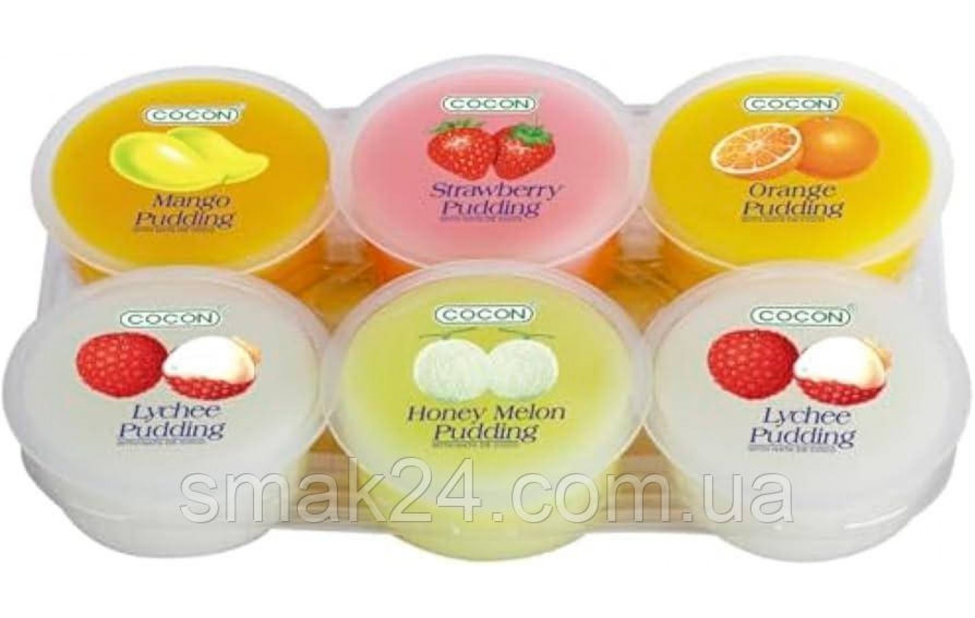 Кокосовый десерт (кокосовое желе) с фруктовыми вкусами Cocon Dessert with coconut gel (6х80г) 480г Малайзия