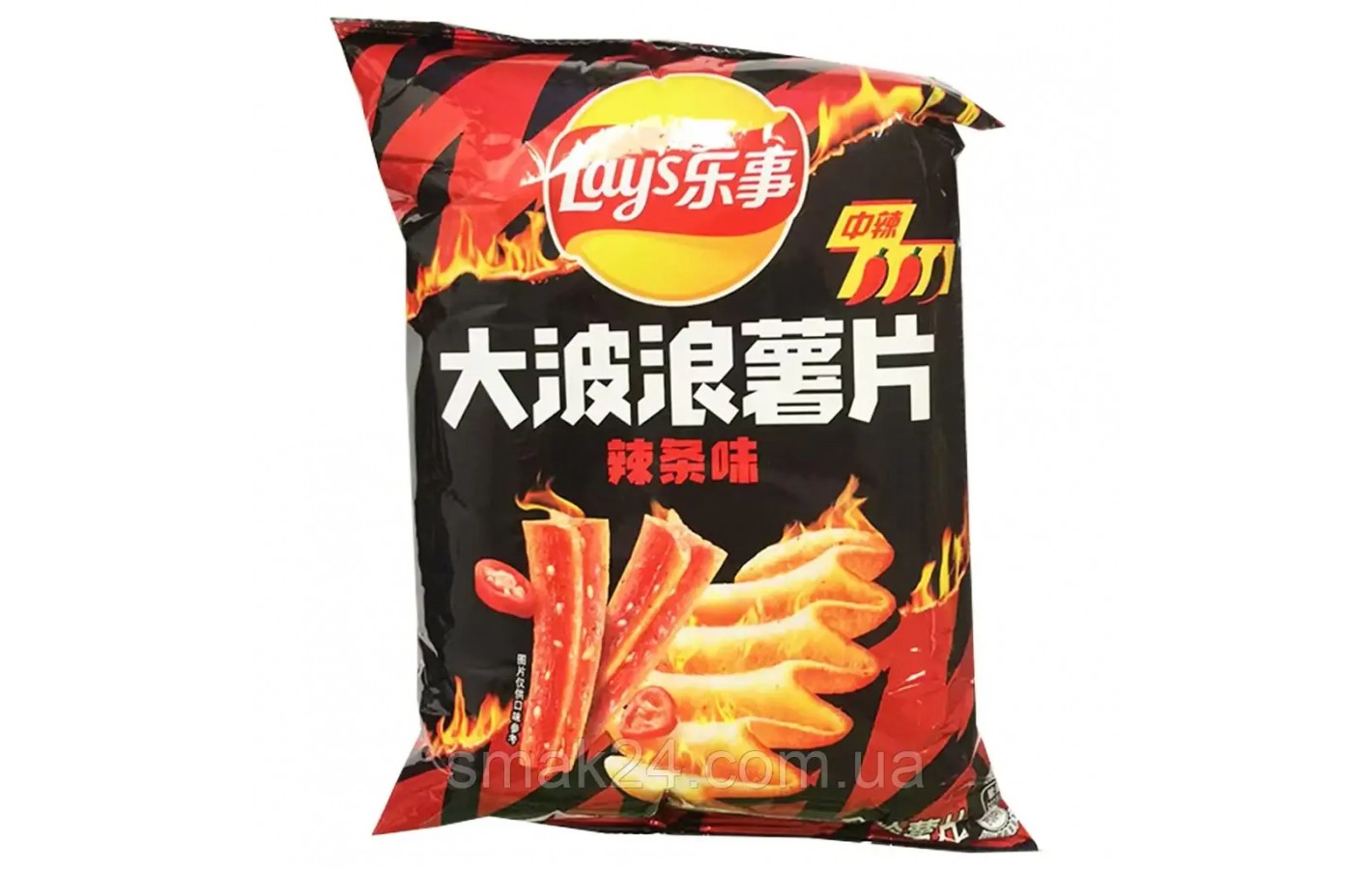 Чипсы картофельные волнистые острые Lay's Wavy Spicy Strips Flavor 70г Китай
