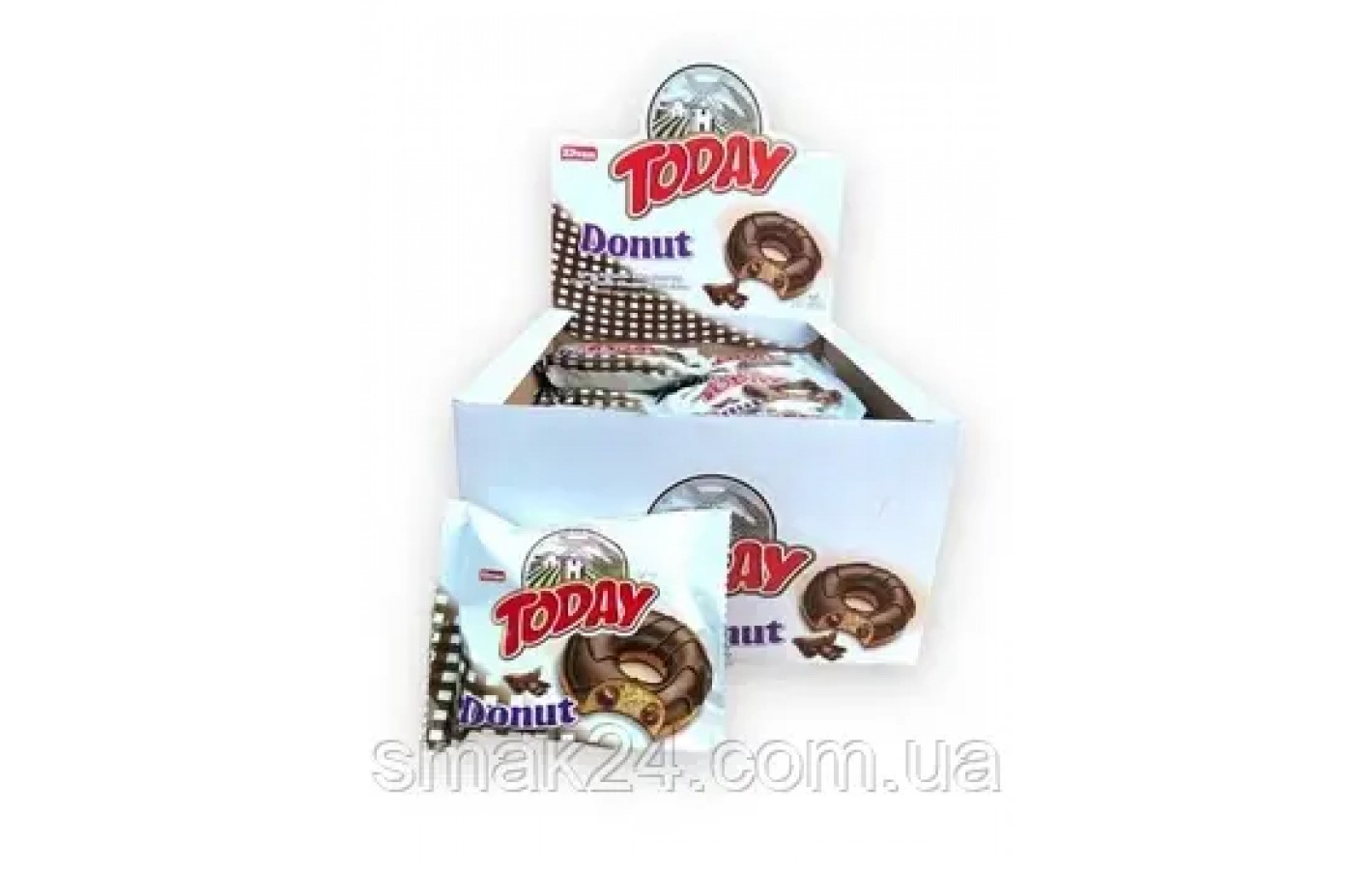 Кекс (донат) в глазури с карамелью Elvan Today Donut Blueberry 50г Турция