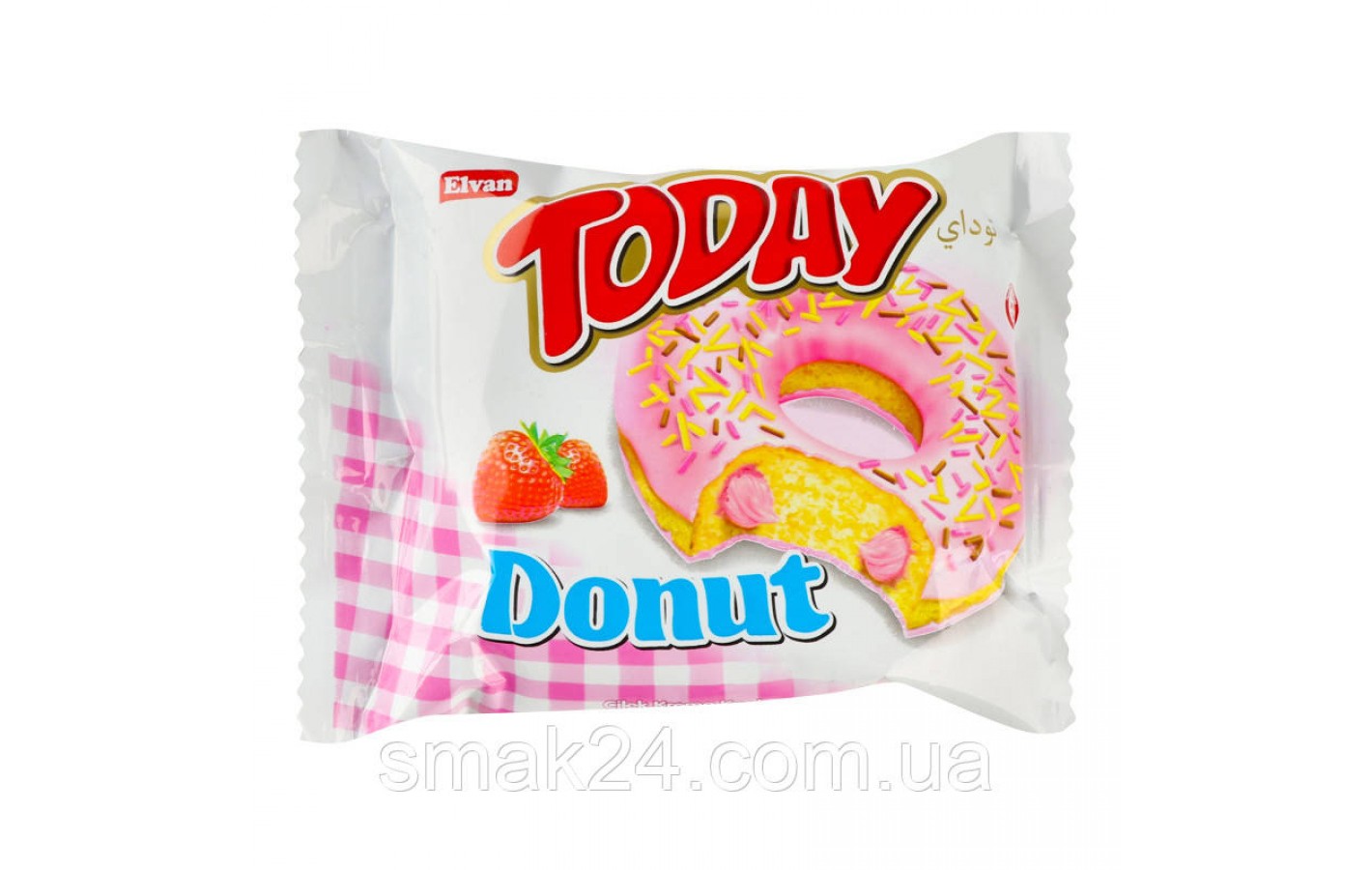 Кекс (донат) в глазури со вкусом клубники Elvan Today Donut Blueberry 50г Турция