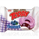 Кекс (донат) в глазури со вкусом вишни Elvan Today Donut Blueberry 50г Турция