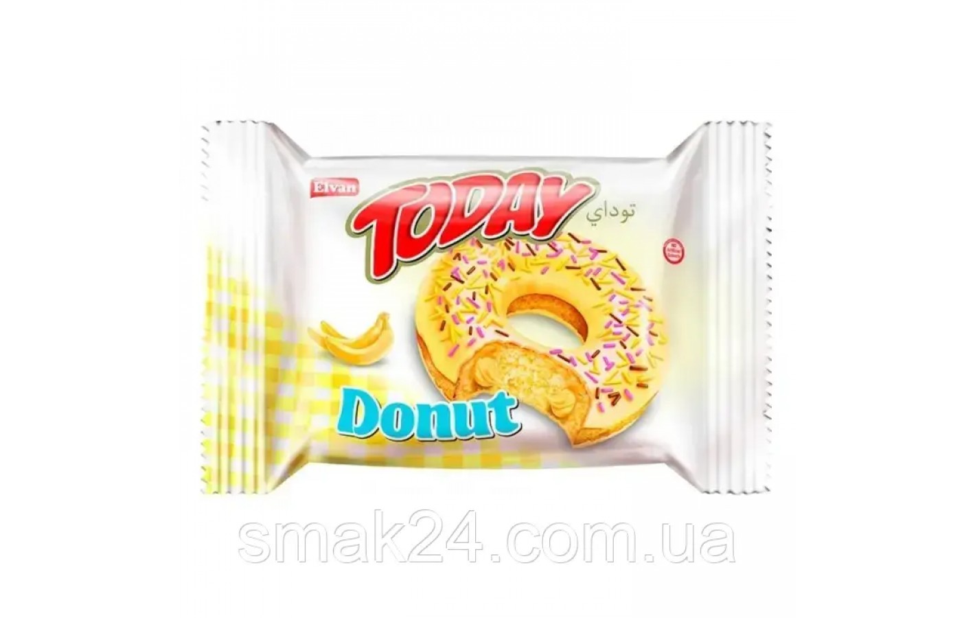 Кекс (донат) в глазури со вкусом банана Elvan Today Donut Blueberry 50г Турция