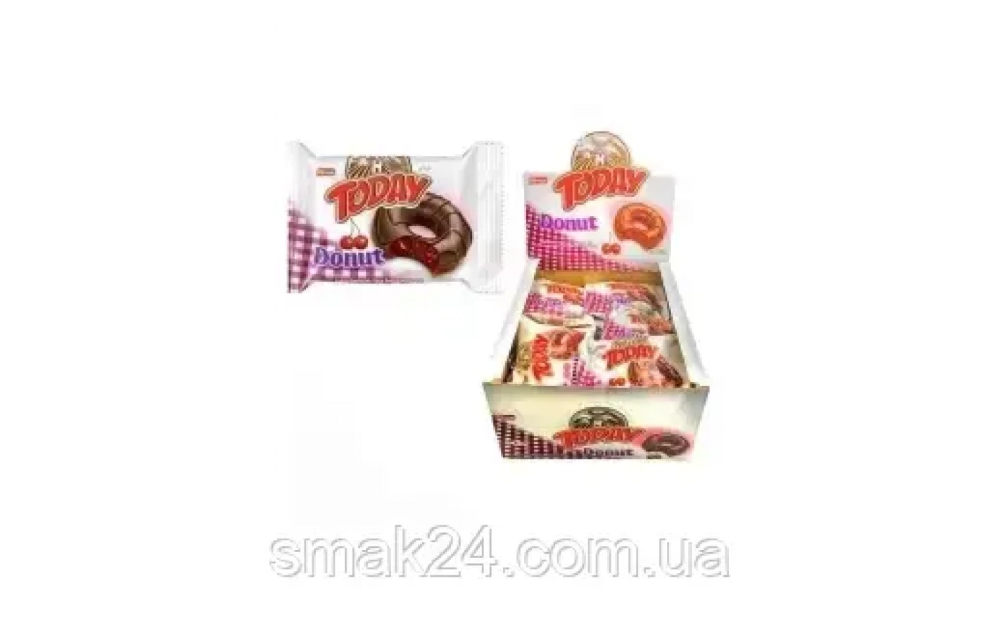 Кекс (донат) в глазури со вкусом банана Elvan Today Donut Blueberry 1200г Турция