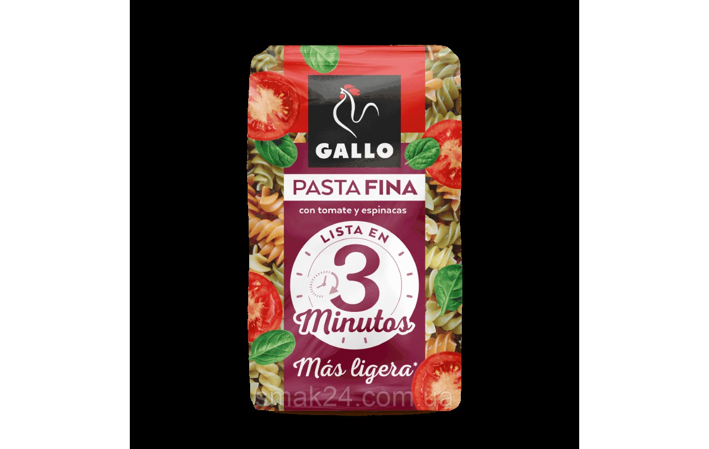 Макаронные изделия с томатом и шпинатом спиральки Gallo Spaghetti PastaFina 400 г Испания