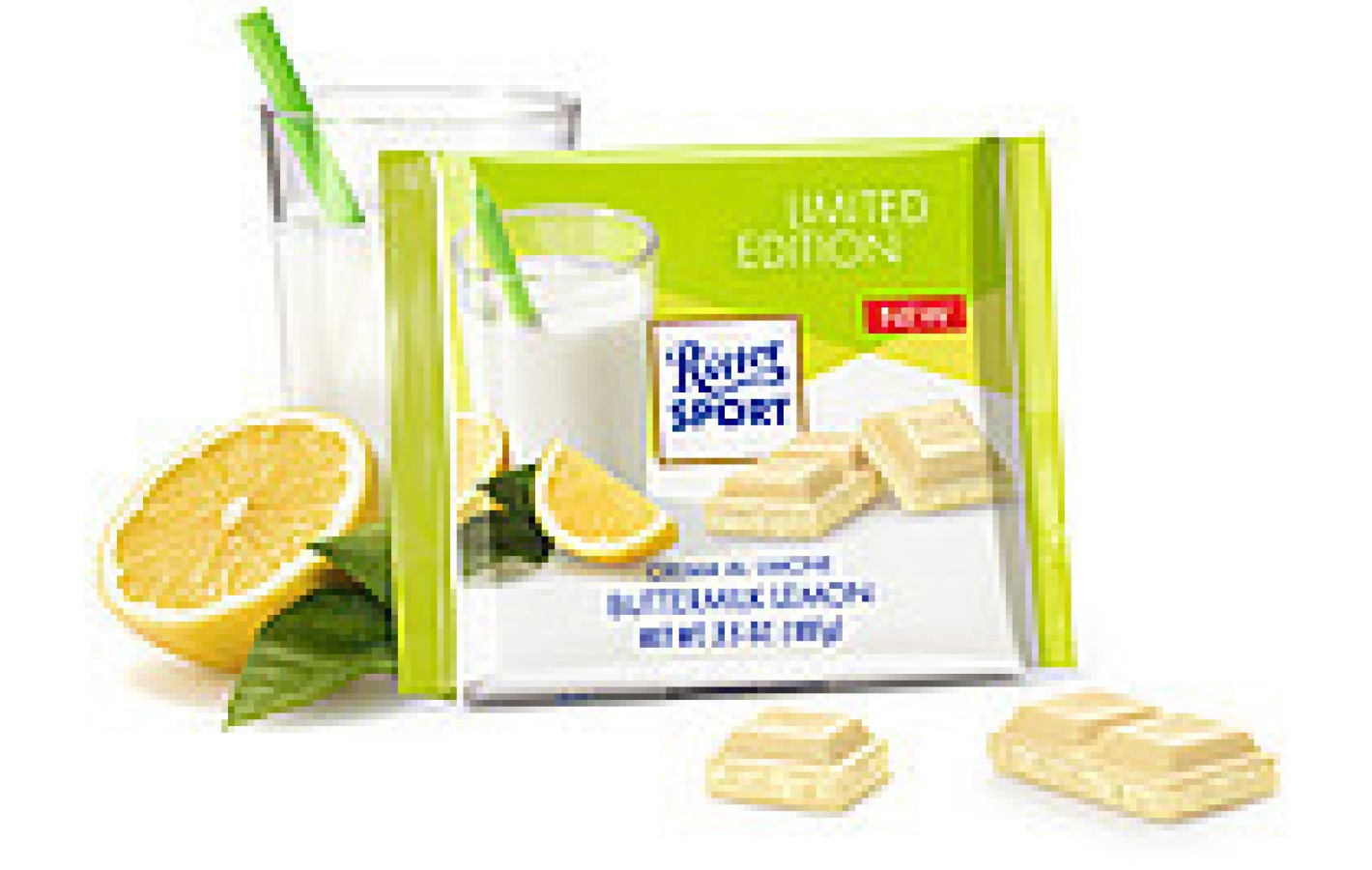 Шоколад Ritter Sport Buttermilch-Zitroen (белый с йогуртом и лимоном)