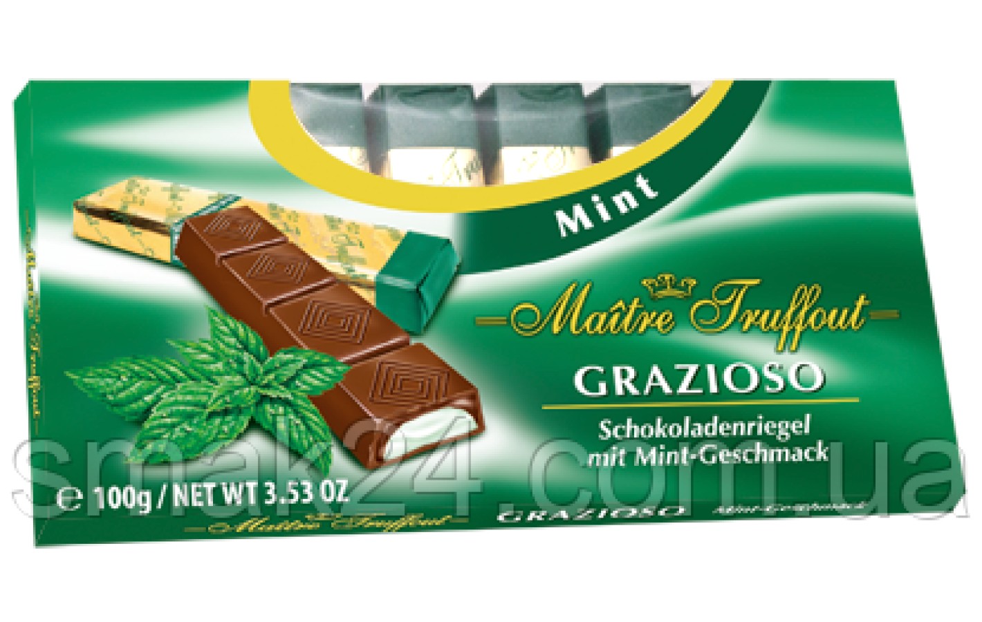 Шоколад Maitre Truffout Grazioso с мятой 45% какао Австрия 100г