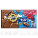 Шоколад молочный Studentska pecet с малиной, арахисом и кусочками мармелада Чехия 170г