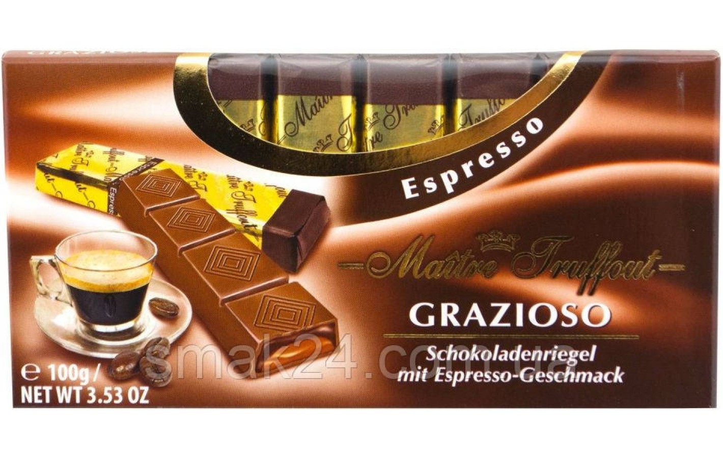 Шоколад молочный Maitre Truffout GRAZIOSO Эспрессо Австрия 100г