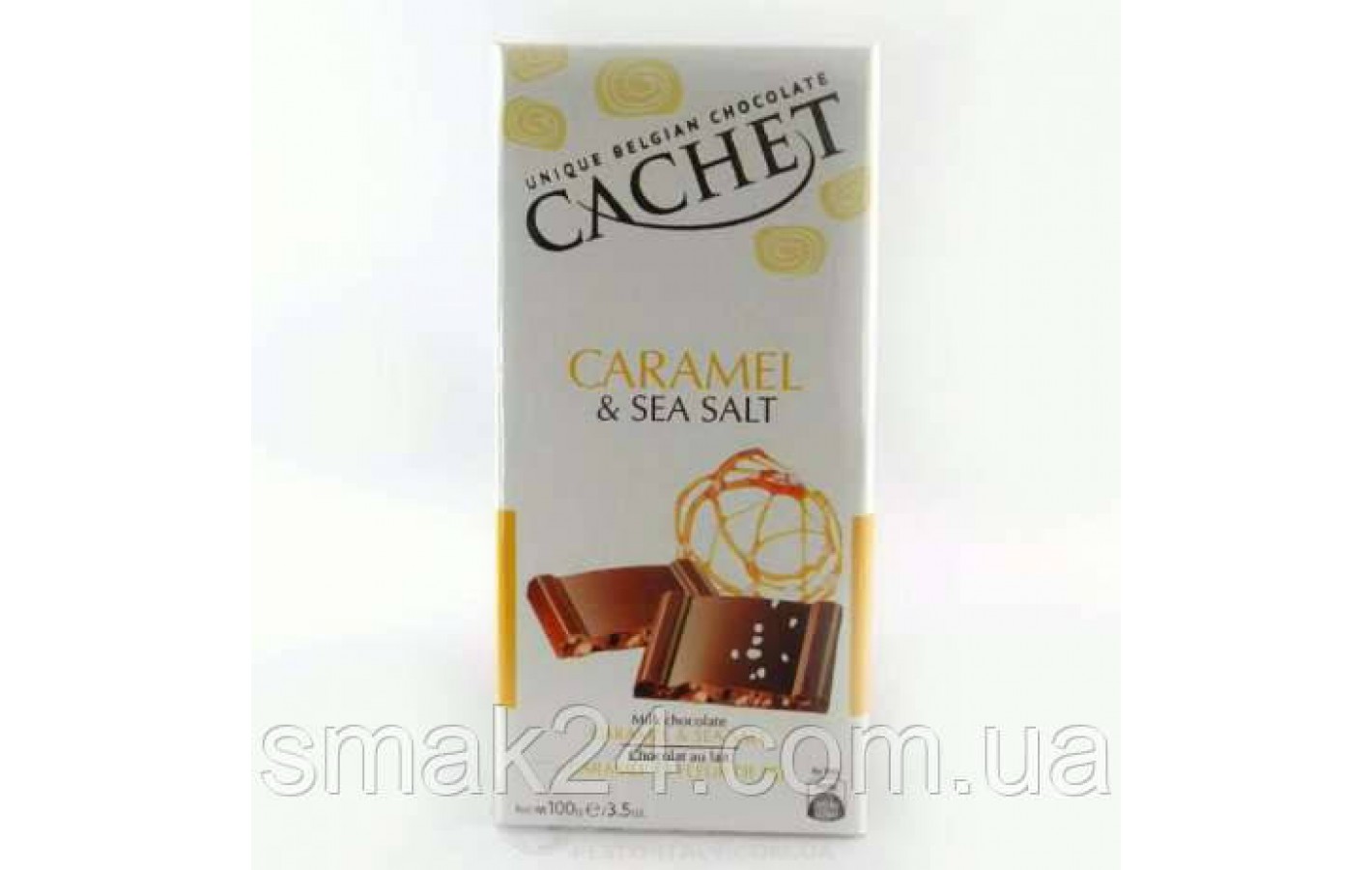 Шоколад молочный с карамелью и солью Бельгия Cachet Caramel&Sea Salt 100г Бельгия