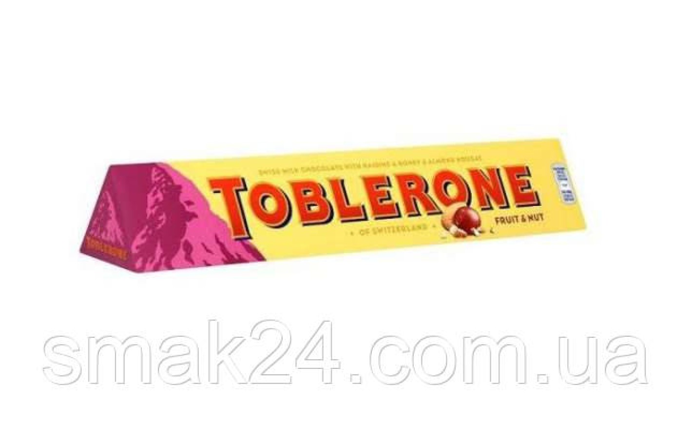Швейцарський молочний шоколад Tobleron з родзинками, медом і мигдальною нугою