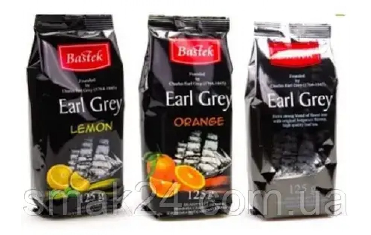 Чай чорний листовий Bastek Earl Grey (Сідою Граф) з бергамотом Польща 125г
