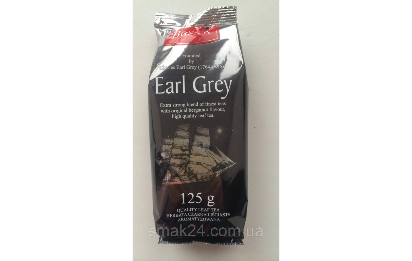 Чай чорний листовий Bastek Earl Grey (Сідою Граф) з бергамотом Польща 125г