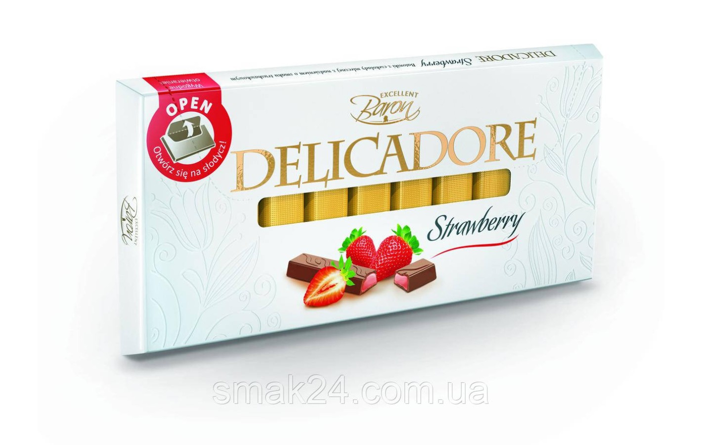 Шоколад молочний DELIKADOR Strawberry (з полуницею) Baron Польща 200 г