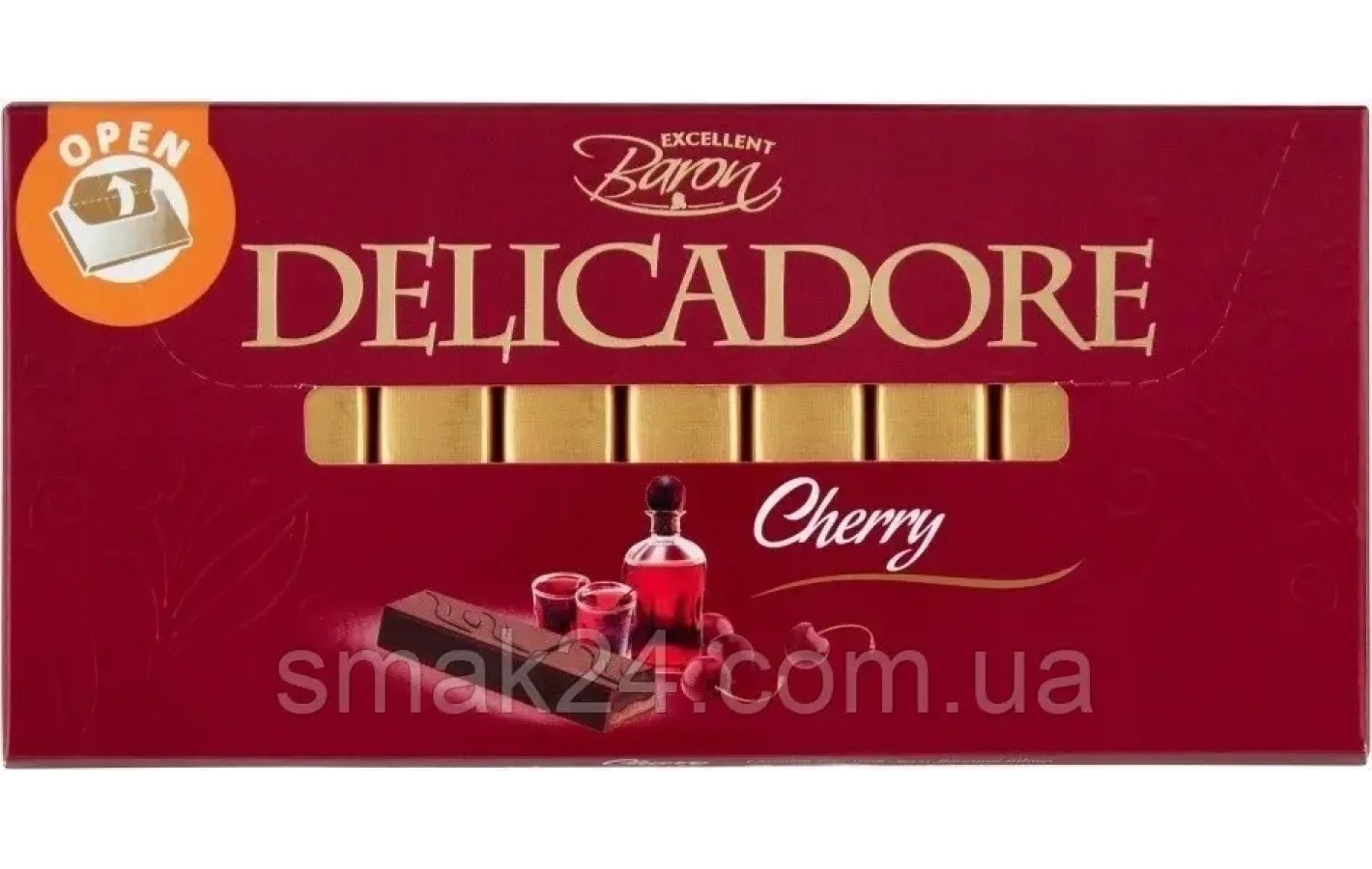 Шоколад чорний із вишнею Baron DELICADORE Cherry Польща 200 г